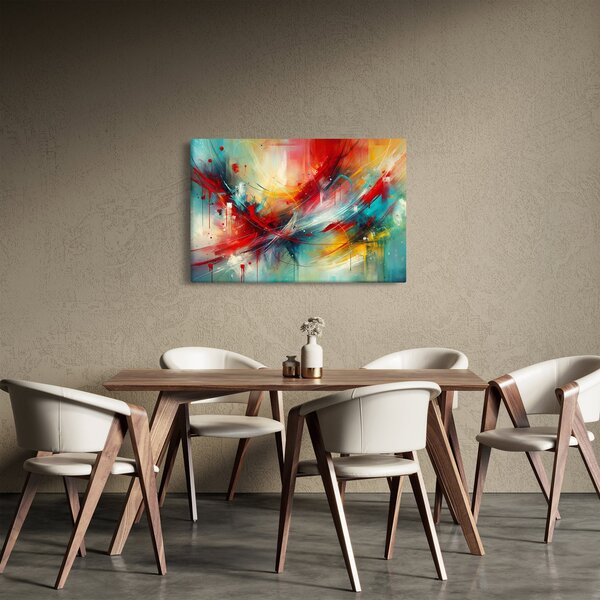Tablou – Abstracție cu roșu (90x60 cm)