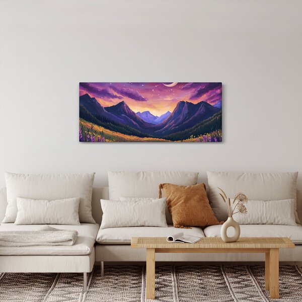 Tablou - Peisaj violet (120x50 cm)