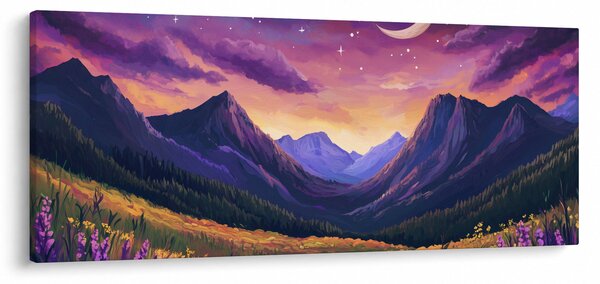 Tablou - Peisaj violet (120x50 cm)