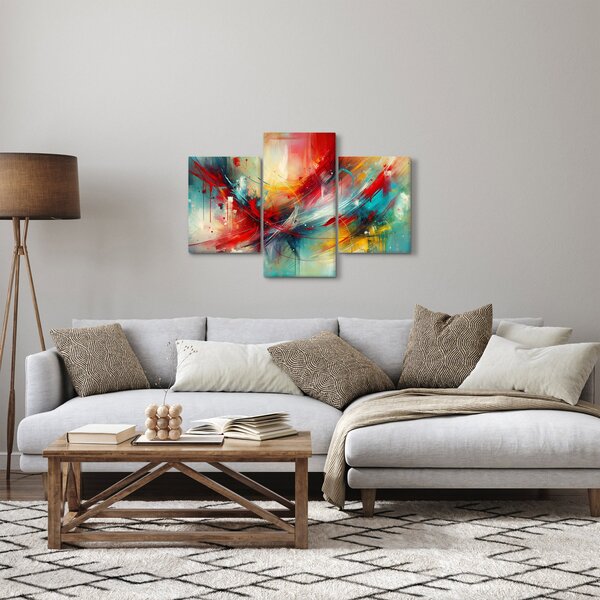Tablou – Abstracție cu roșu (90x60 cm)