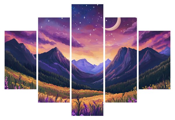 Tablou - Peisaj violet (150x105 cm)