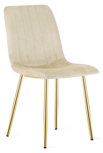Scaun Bucatarie/Dining Gabe ,Picioare Aurii, Catifea Bej