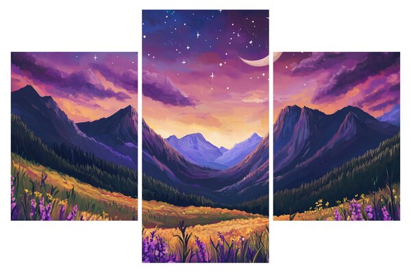 Tablou - Peisaj violet (90x60 cm)