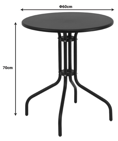 Masa de Gradina Model Vergo, Gri inchis, D60x70 cm