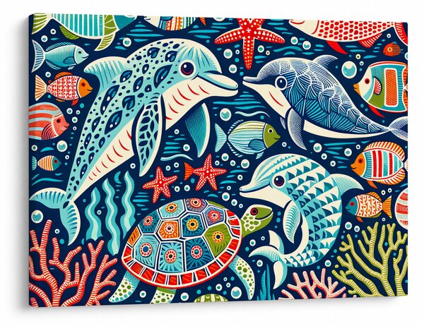 Tablou – Animale acvatice desenate (70x50 cm)