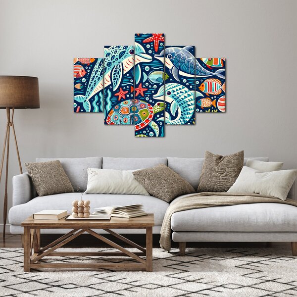 Tablou – Animale acvatice desenate (150x105 cm)