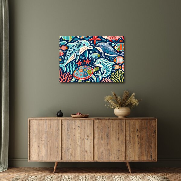 Tablou – Animale acvatice desenate (70x50 cm)