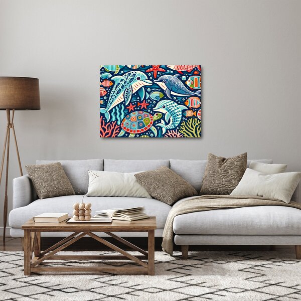 Tablou – Animale acvatice desenate (70x50 cm)