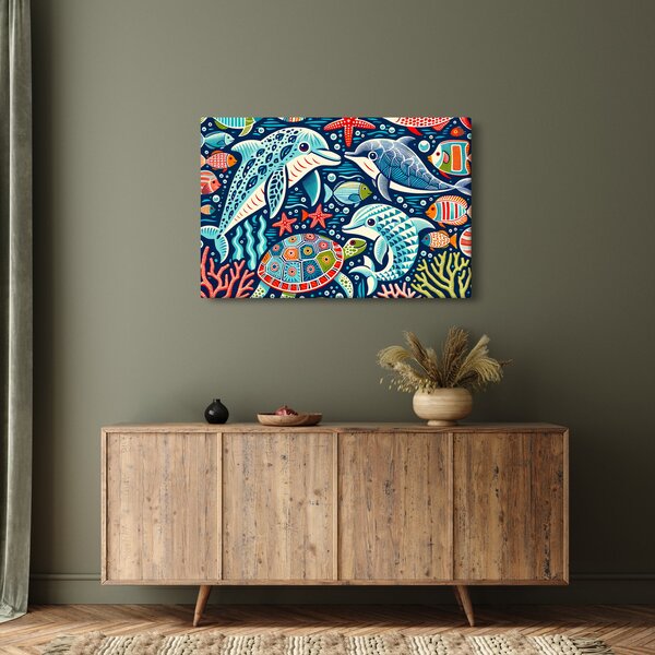Tablou – Animale acvatice desenate (90x60 cm)