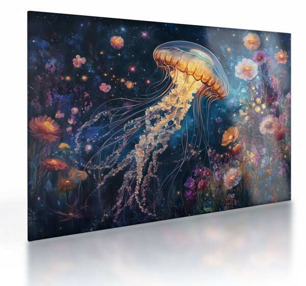 Tablou pe sticlă - Meduză magică (70x50 cm)