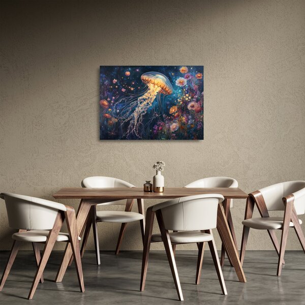 Tablou pe sticlă - Meduză magică (70x50 cm)