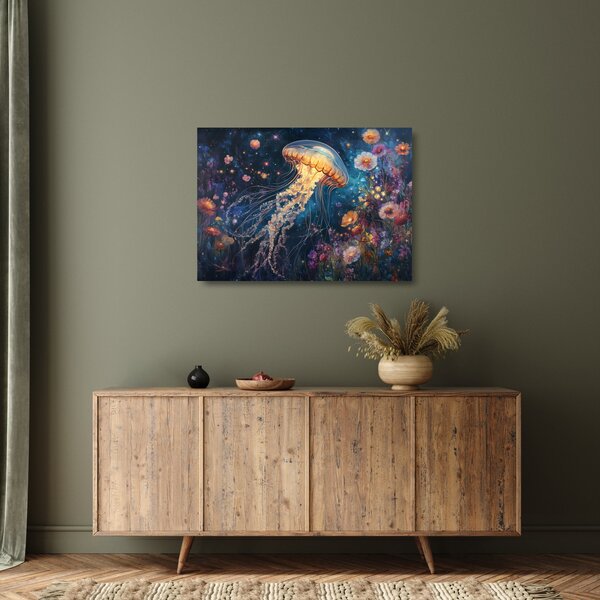 Tablou pe sticlă - Meduză magică (70x50 cm)