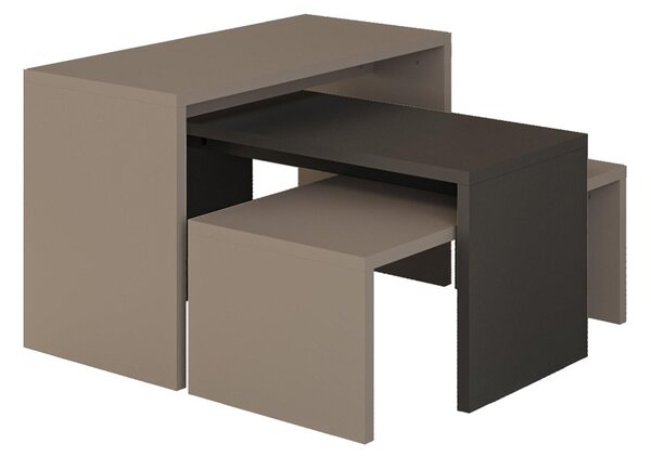 Set 3 masute Kantar, Pako World, Antracit-Maro, 65x30x39 cm