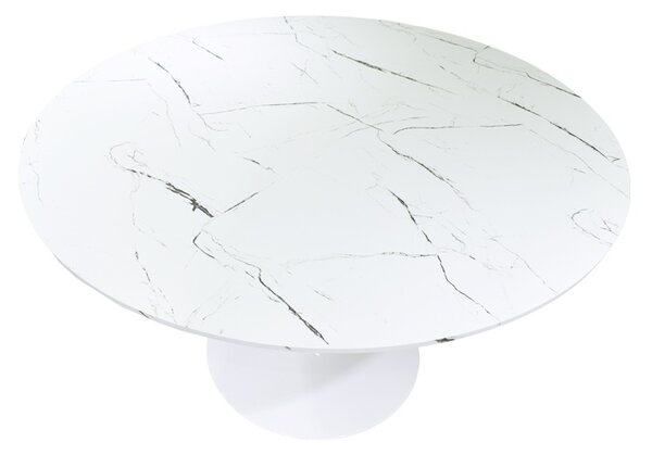 Set dining Balou I, Pako World, 5 piese, Aspect marmura, Alb, 120x75 cm