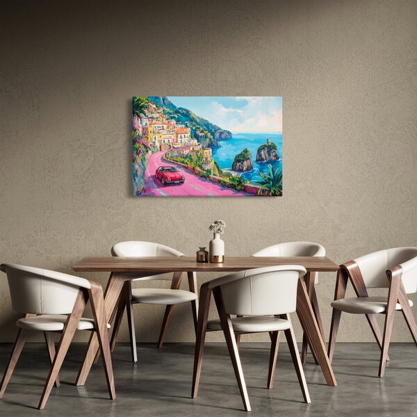 Tablou - Drum roz pe coastă (90x60 cm)
