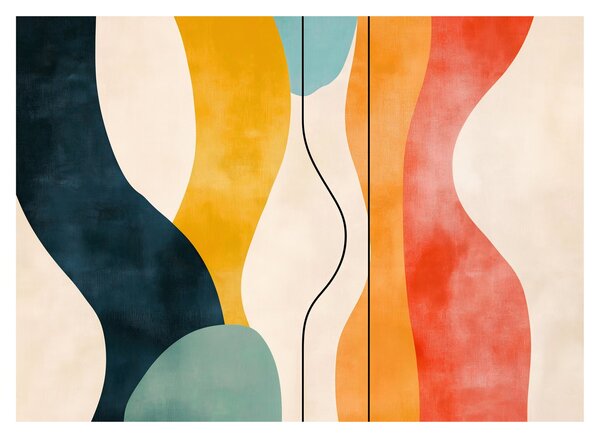 Tablou pe sticlă - Ilustrație colorată minimalistă II. (70x50 cm)