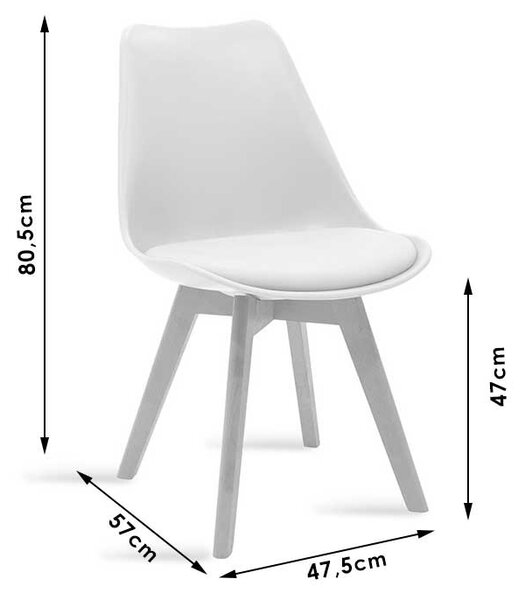 Set masa si scaune 3 buc Natali-Gaston Pako World Alb 80x80x76 cm