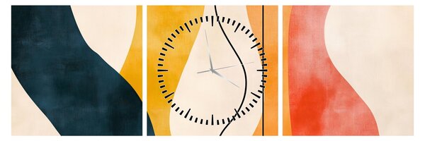 Tablou - Ilustrație colorată minimalistă II. (cu ceas) (90x30 cm)