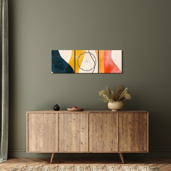 Tablou - Ilustrație colorată minimalistă II. (cu ceas) (90x30 cm)