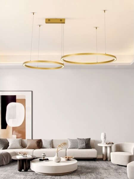 Lustră LED dimabilă Immax NEO 07218L FINO 93W/230V 60/80 cm auriu Tuya + telecomandă