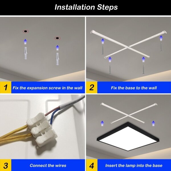 Plafonieră LED pentru baie Brilagi FRAME LED/50W/230V 3000/4000/6000K IP44 negru