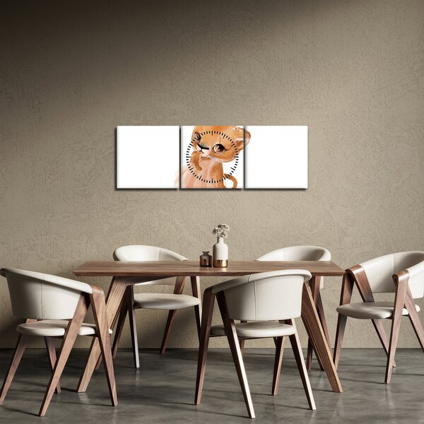 Tablou - Animăluț în acuarelă N⁰6 (cu ceas) (90x30 cm)