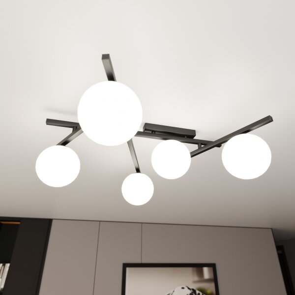 Plafonieră SMART 5xE14/10W/230V negru/alb