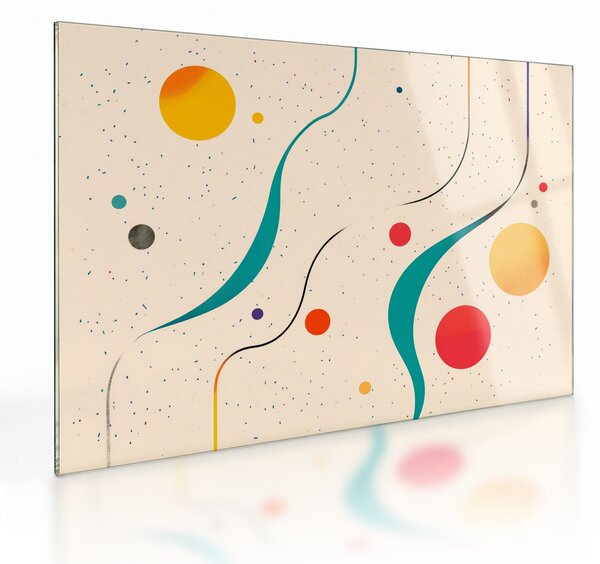 Tablou pe sticlă - Ilustrație colorată minimalistă (70x50 cm)