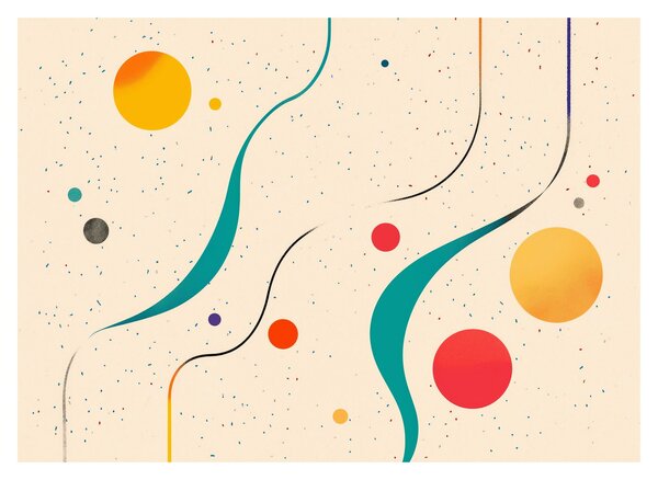 Tablou pe sticlă - Ilustrație colorată minimalistă (70x50 cm)