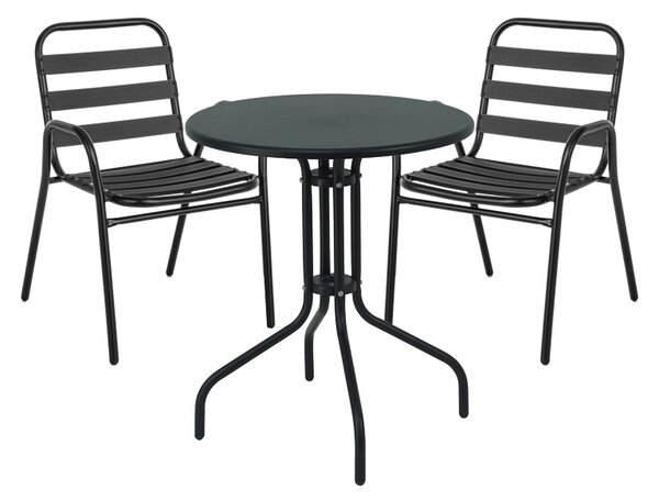 Set masa si scaune dining Sussie, Pako World, Negru, 60x60x70 cm