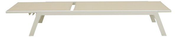 Șezlong din aluminiu si textilenă Model Boka, Alb, 60x192x31 cm