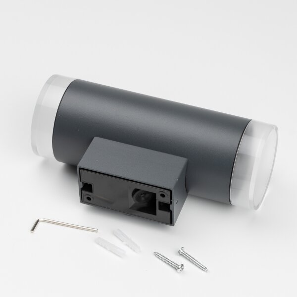 Brilagi - Aplica de perete LED RGBW pentru exterior MATERA, 2x GU10, 4,8W, 230V, antracit, IP54