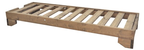 Șezlong din lemn masiv de brad Model Fendy, Nuc, 71.5x200x24 cm