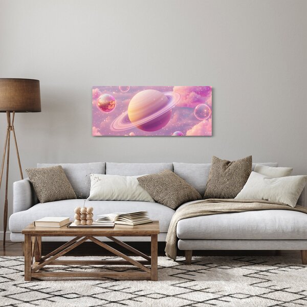 Tablou - Planetă roz (120x50 cm)