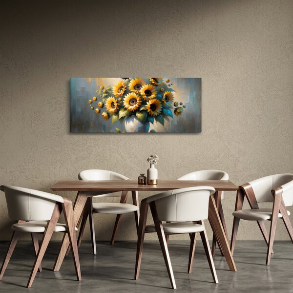 Tablou – Vază cu floarea-soarelui (120x50 cm)