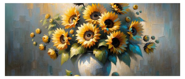 Tablou – Vază cu floarea-soarelui (120x50 cm)