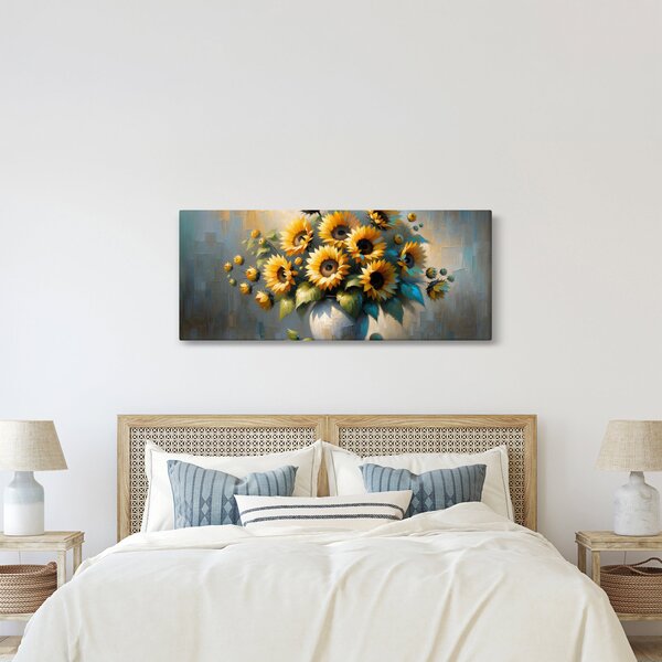 Tablou – Vază cu floarea-soarelui (120x50 cm)