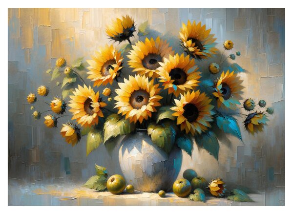 Tablou pe sticlă – Vază cu floarea-soarelui (70x50 cm)