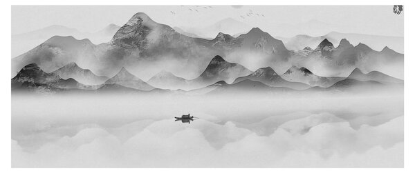 Tablou - Lac japonez (120x50 cm)