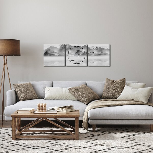 Tablou - Lac japonez (cu ceas) (90x30 cm)