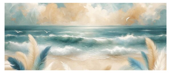 Tablou – Plajă pictată în culori delicate (120x50 cm)
