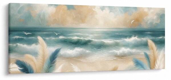 Tablou – Plajă pictată în culori delicate (120x50 cm)