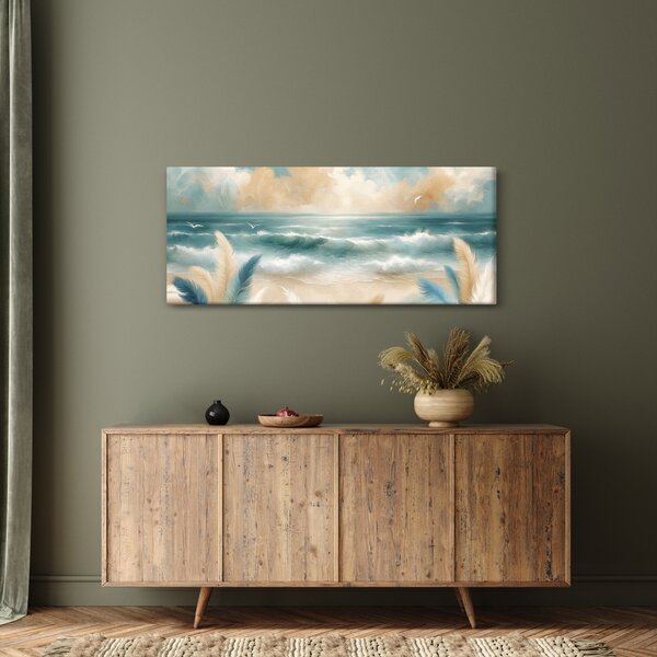 Tablou – Plajă pictată în culori delicate (120x50 cm)