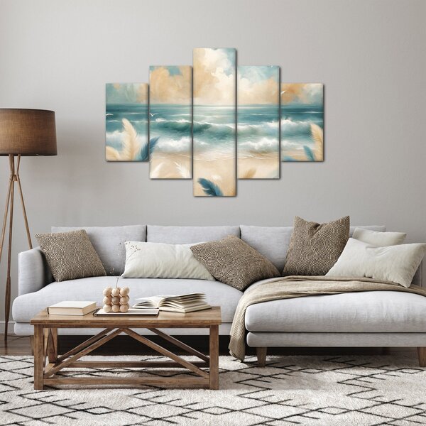 Tablou – Plajă pictată în culori delicate (150x105 cm)