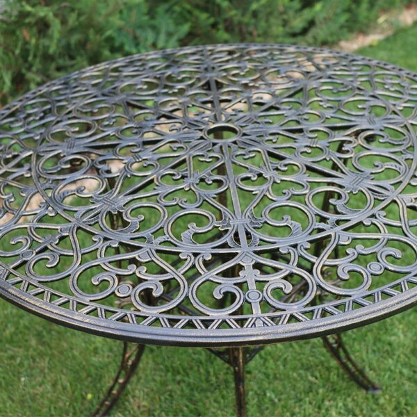 Masă grădină aluminiu Meda, negru-auriu