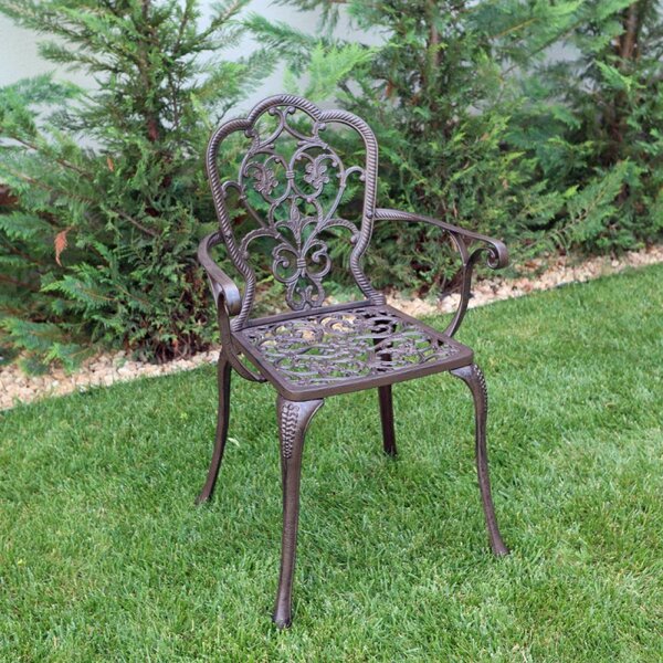 Scaun grădină aluminiu Meda, maro