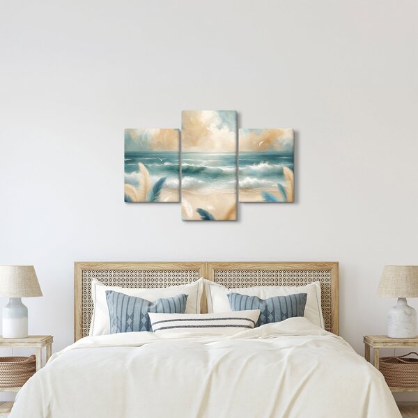 Tablou – Plajă pictată în culori delicate (90x60 cm)