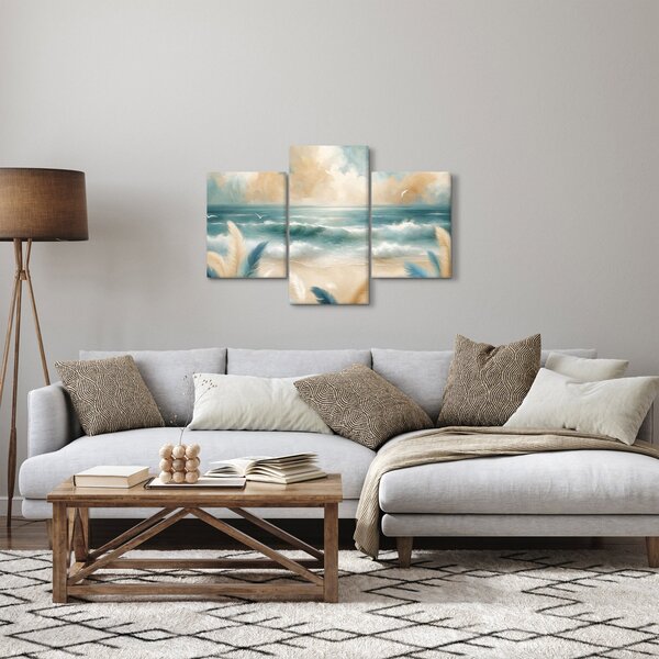 Tablou – Plajă pictată în culori delicate (90x60 cm)