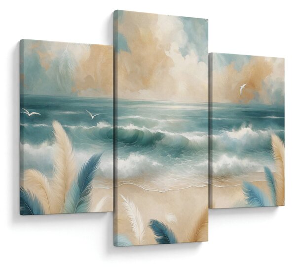 Tablou – Plajă pictată în culori delicate (90x60 cm)