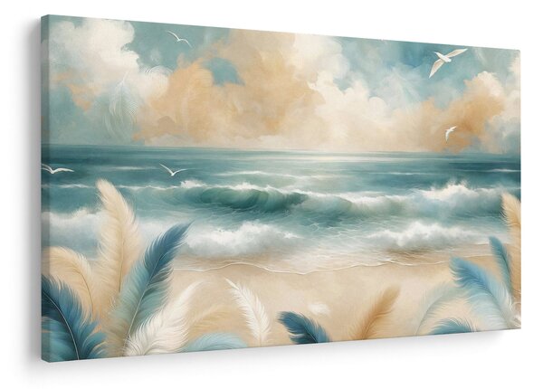 Tablou – Plajă pictată în culori delicate (90x60 cm)